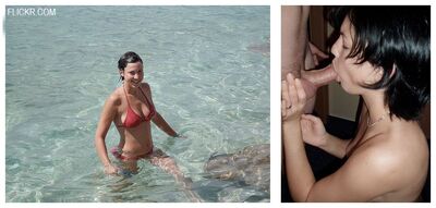 画像のタグ: Bikini, Blowjob, Brunette